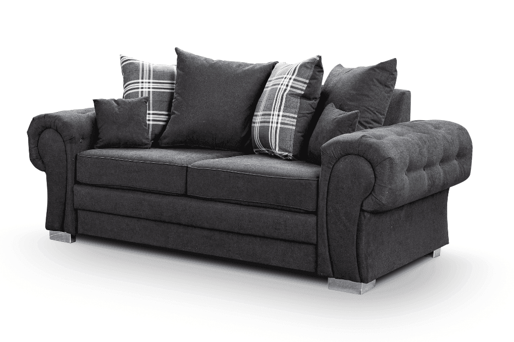 Verona Scatter Black Fabric 3+1+1 Seater Sofa Set