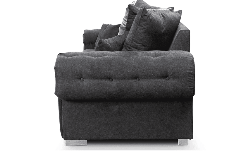 Verona Scatter Black Fabric 3+1+1 Seater Sofa Set - Furniture Instore