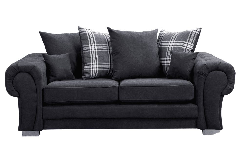 Verona Scatter Black Fabric 3+1 Seater Sofa Set
