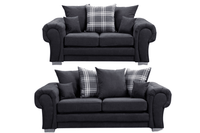 Verona Scatter Black Fabric 3+2 Seater Sofa Set