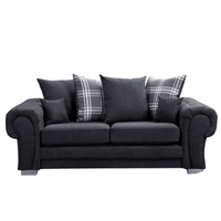 Verona Scatter Black Fabric 3 Seater Sofa