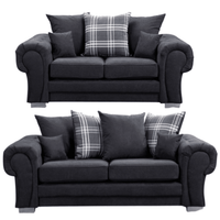 Verona Scatter Black Fabric 3+2 Seater Sofa Set