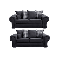 Verona Scatter Black Fabric 3+3 Seater Sofa Set