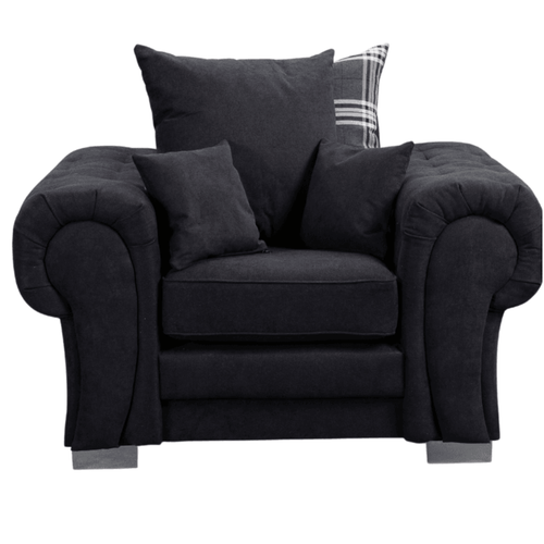 Verona Scatter Black Fabric Armchair