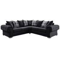 Verona Scatter Black Fabric Corner Sofa