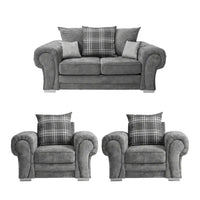 Verona Scatter Grey Fabric 2+1+1 Seater Sofa Set