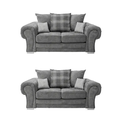 Verona Scatter Grey Fabric 2+2 Seater Sofa Set