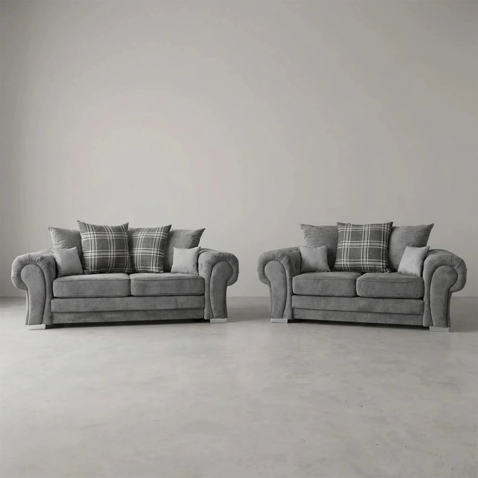 Verona Scatter Grey Fabric 3+2 Seater Sofa Set - Furniture Instore