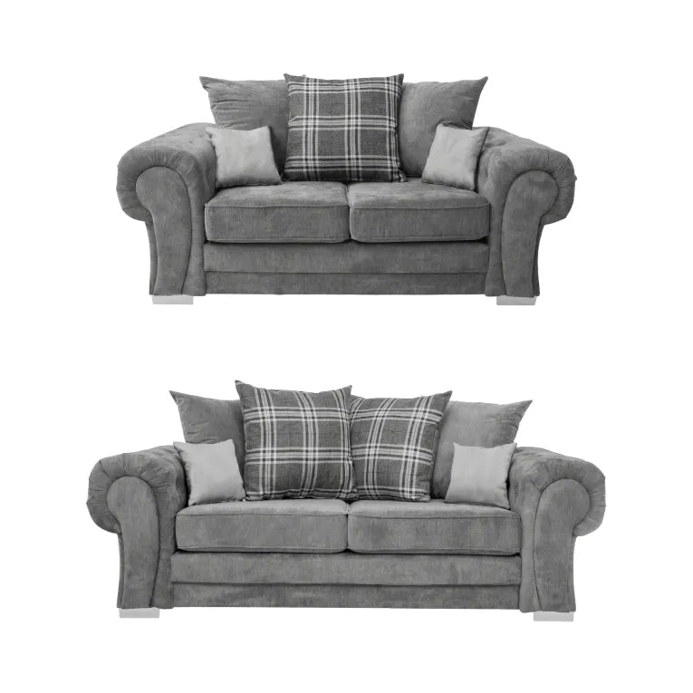 Verona Scatter Grey Fabric 3+2 Seater Sofa Set - Furniture Instore