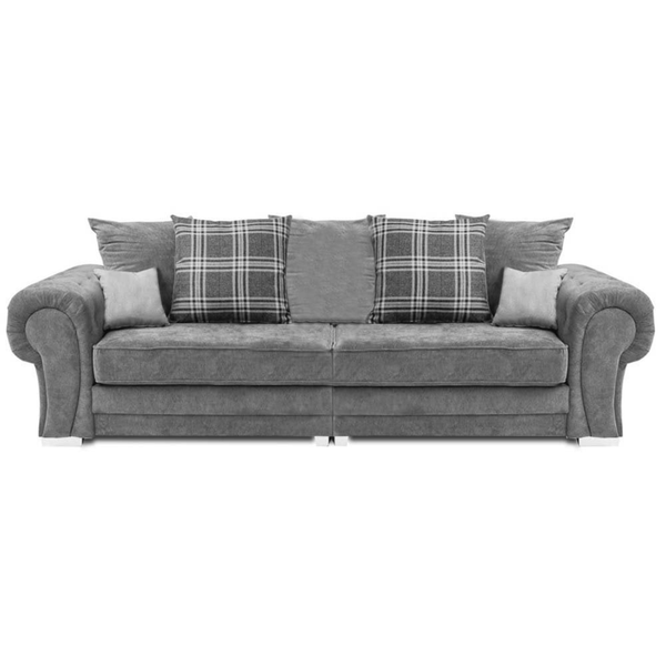 Verona Scatter Grey Fabric 4 Seater Sofa